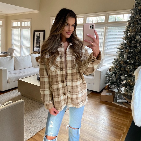 Plaid Button-Up Jacket - Picture 1 of 5